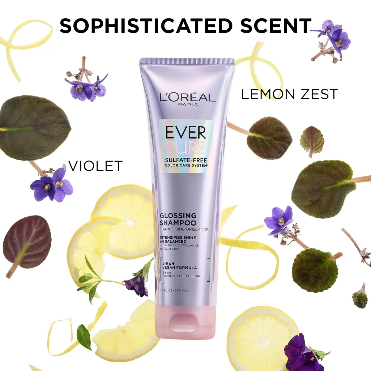 L'Oreal Paris Vegan Sulfate-Free Glossing Shampoo 8.5 Fl Oz | Intense Shine & Smoothness, pH Balanced, Argan Oil Infused - view 5