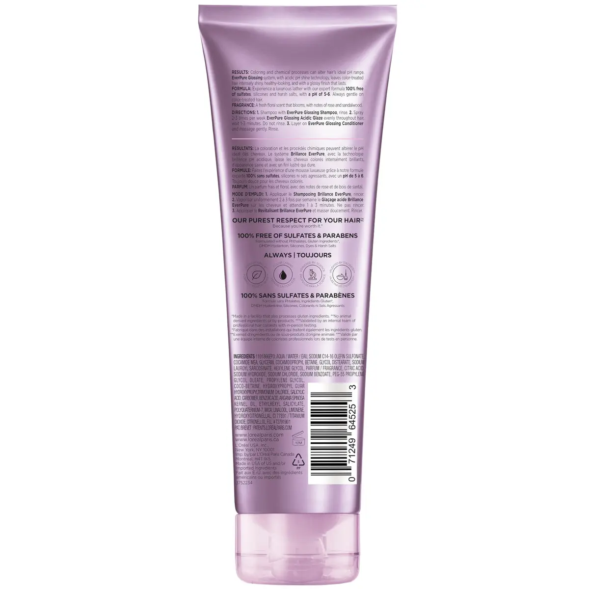 L'Oreal Paris Vegan Sulfate-Free Glossing Shampoo 8.5 Fl Oz | Intense Shine & Smoothness, pH Balanced, Argan Oil Infused - view 8