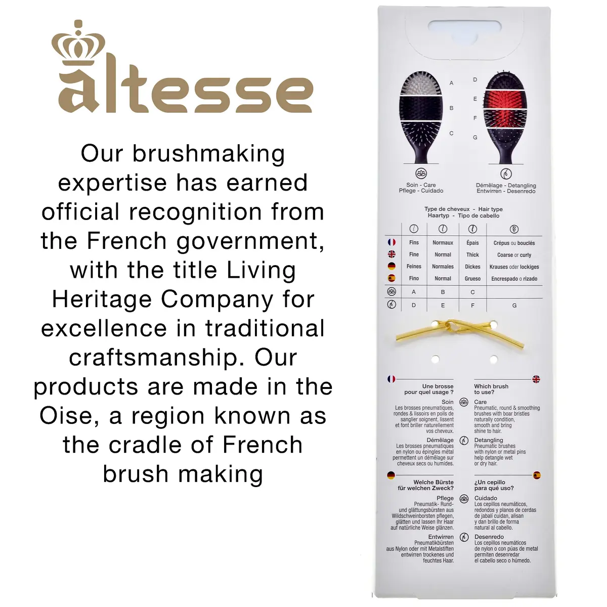 Altesse 2418P Boar Bristle Round Brush 70mm | Handmade French Styling Tool for Long Hair - view 7