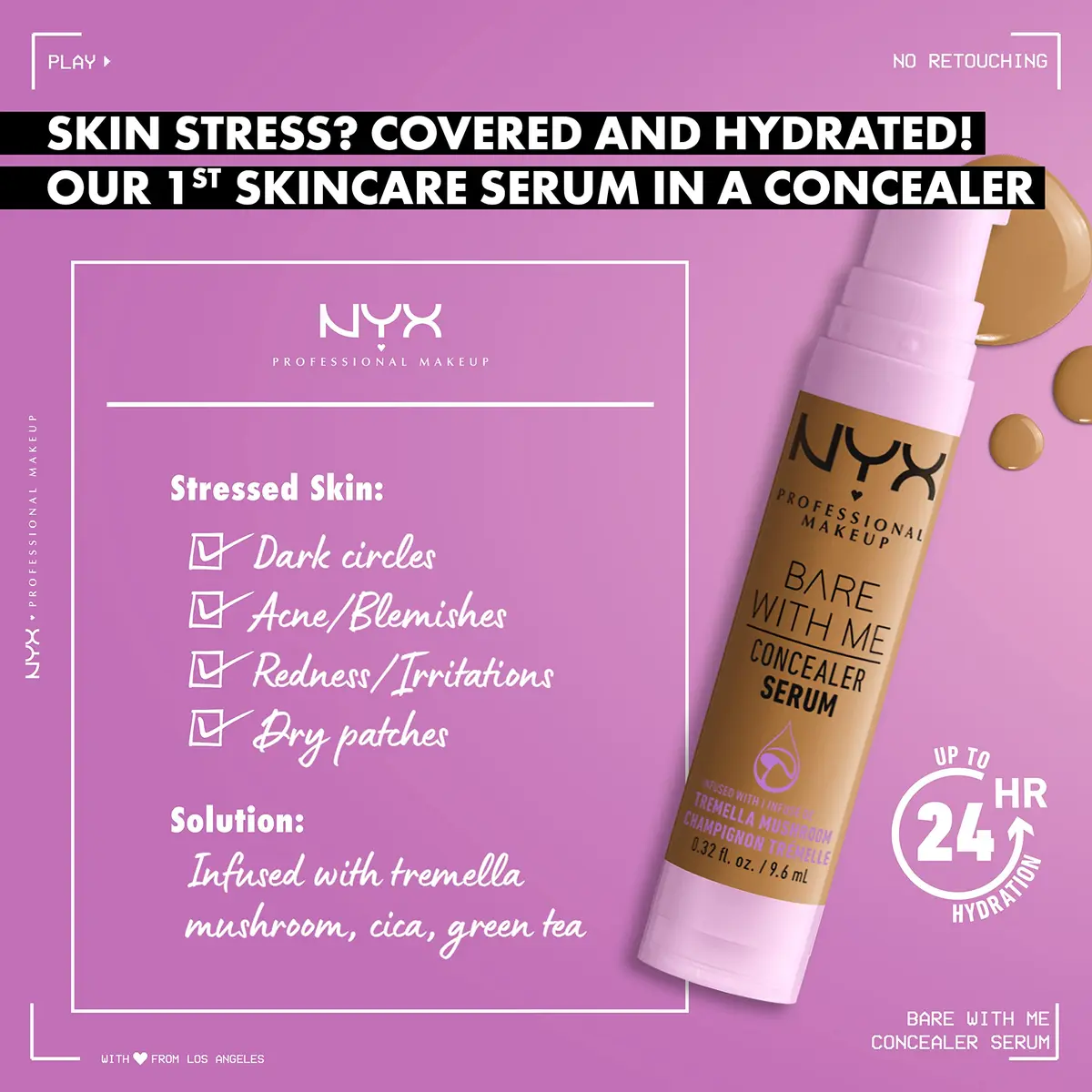NYX PROFESSIONAL MAKEUP Bare With Me Concealer Serum Camel 9.5ml (0.32 Fl Oz) | 24Hr Hydration - view 2