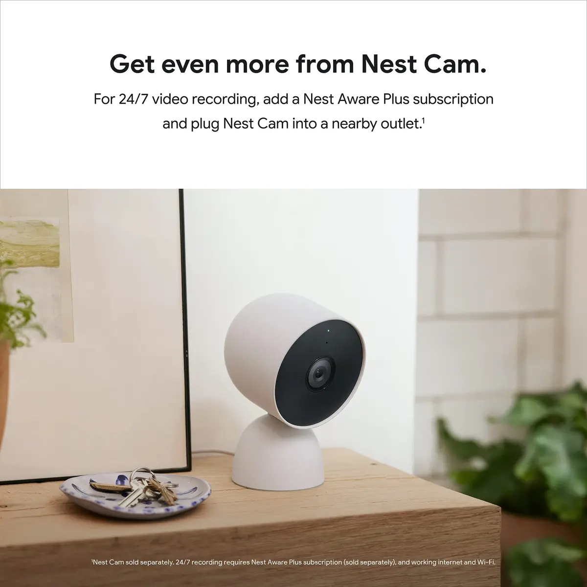 Google Nest Cam Stand - Wired Tabletop Mount for Nest Cam (Battery) - Snow | Secure, Easy Charging - view 5