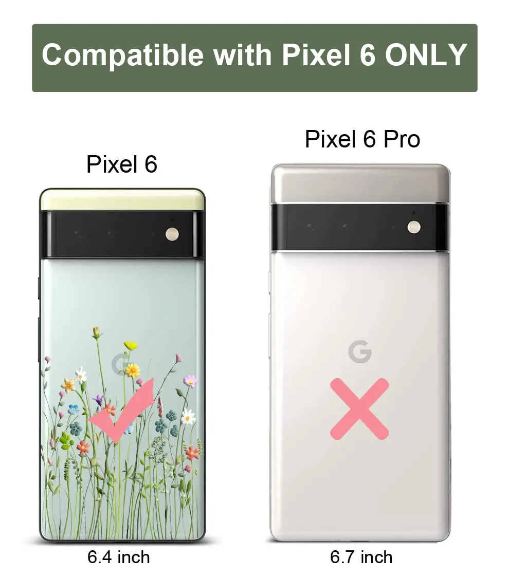 Unov Clear Flower Bouquet Case for Google Pixel 6 5G 6.4 inch | Slim Fit with Camera Protection - view 9
