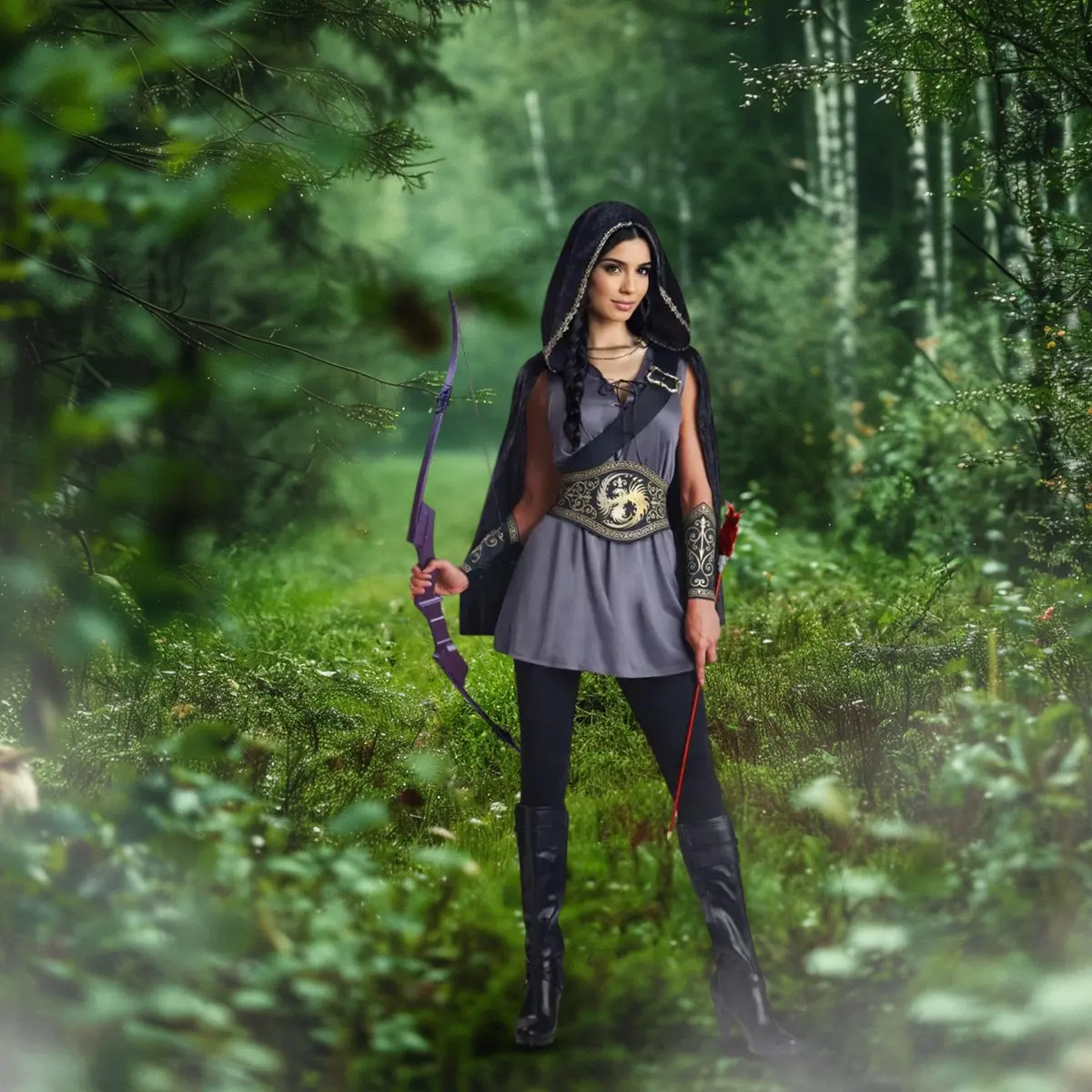 Studio Halloween Medieval Fantasy Huntress Women's Costume Medium 10-12 | Perfect for Cosplay & Parties - view 4