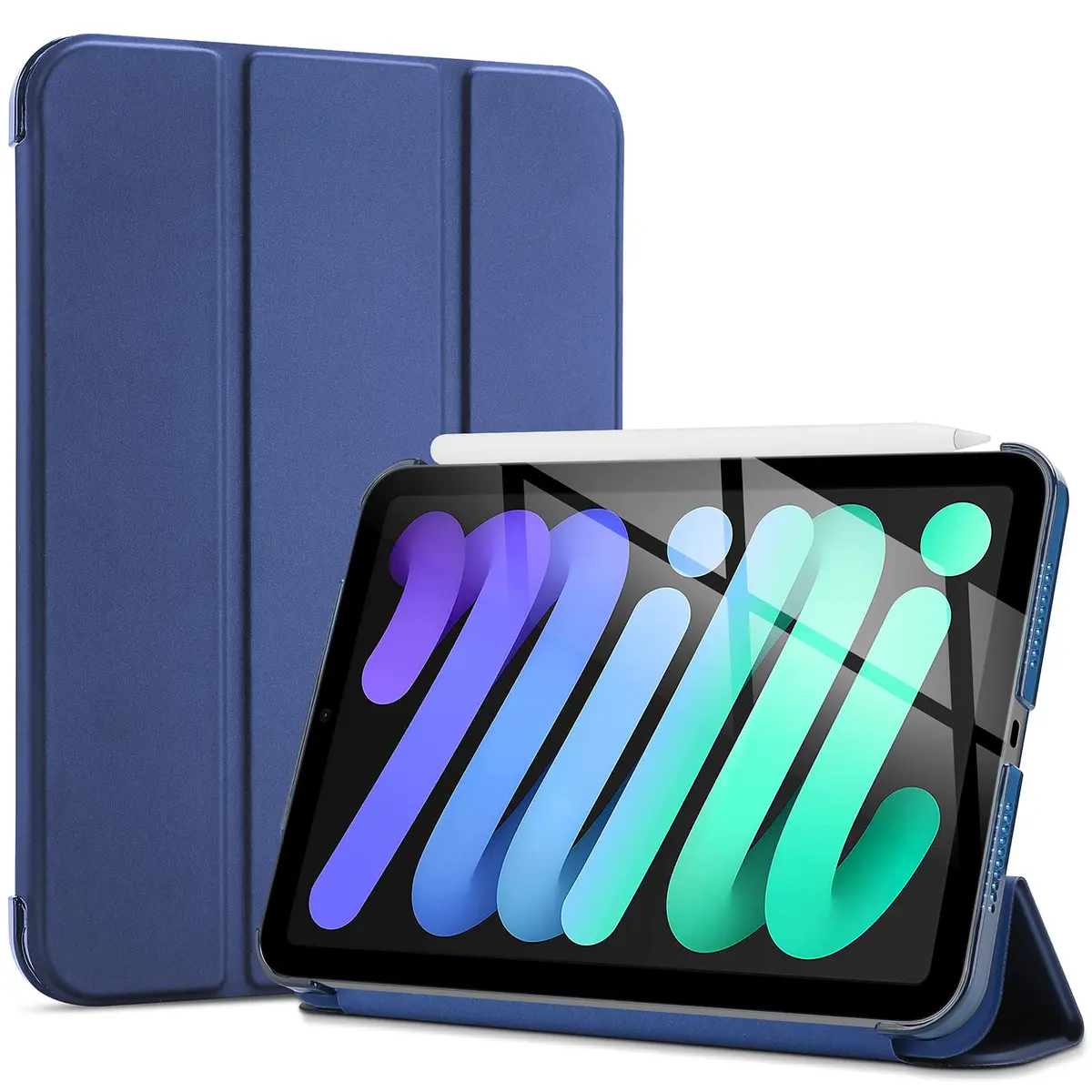 ProCase Smart Case for iPad mini 7 A17 Pro 2024/Mini 6 2021 8.3" - Navy | Slim, Protective & Supports Apple Pencil - main product image