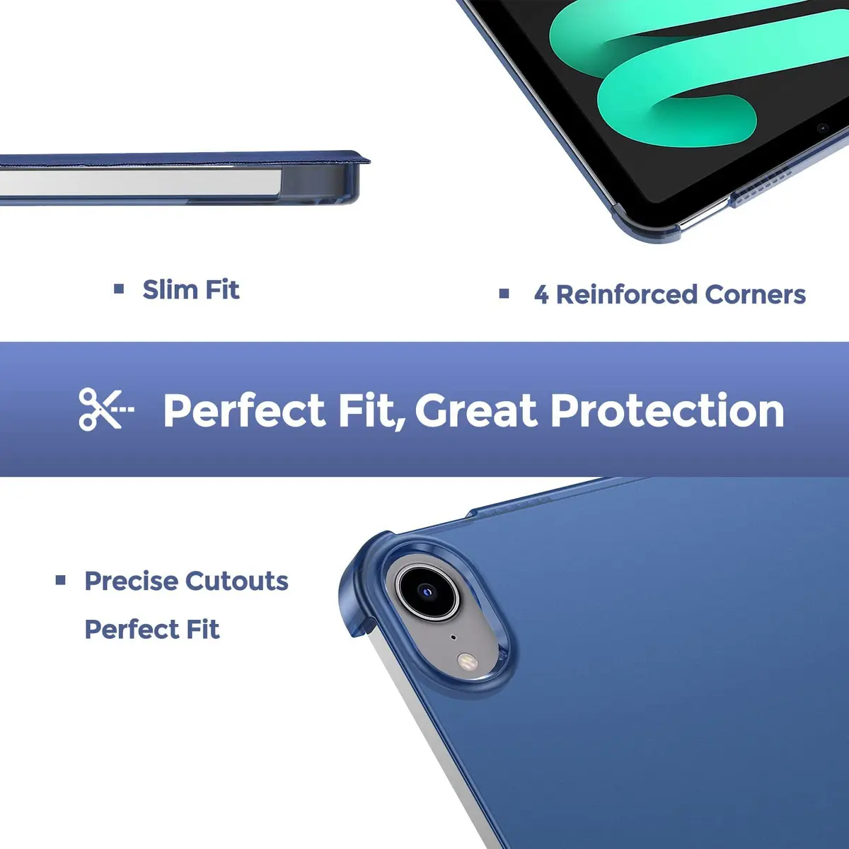 ProCase Smart Case for iPad mini 7 A17 Pro 2024/Mini 6 2021 8.3" - Navy | Slim, Protective & Supports Apple Pencil - view 6