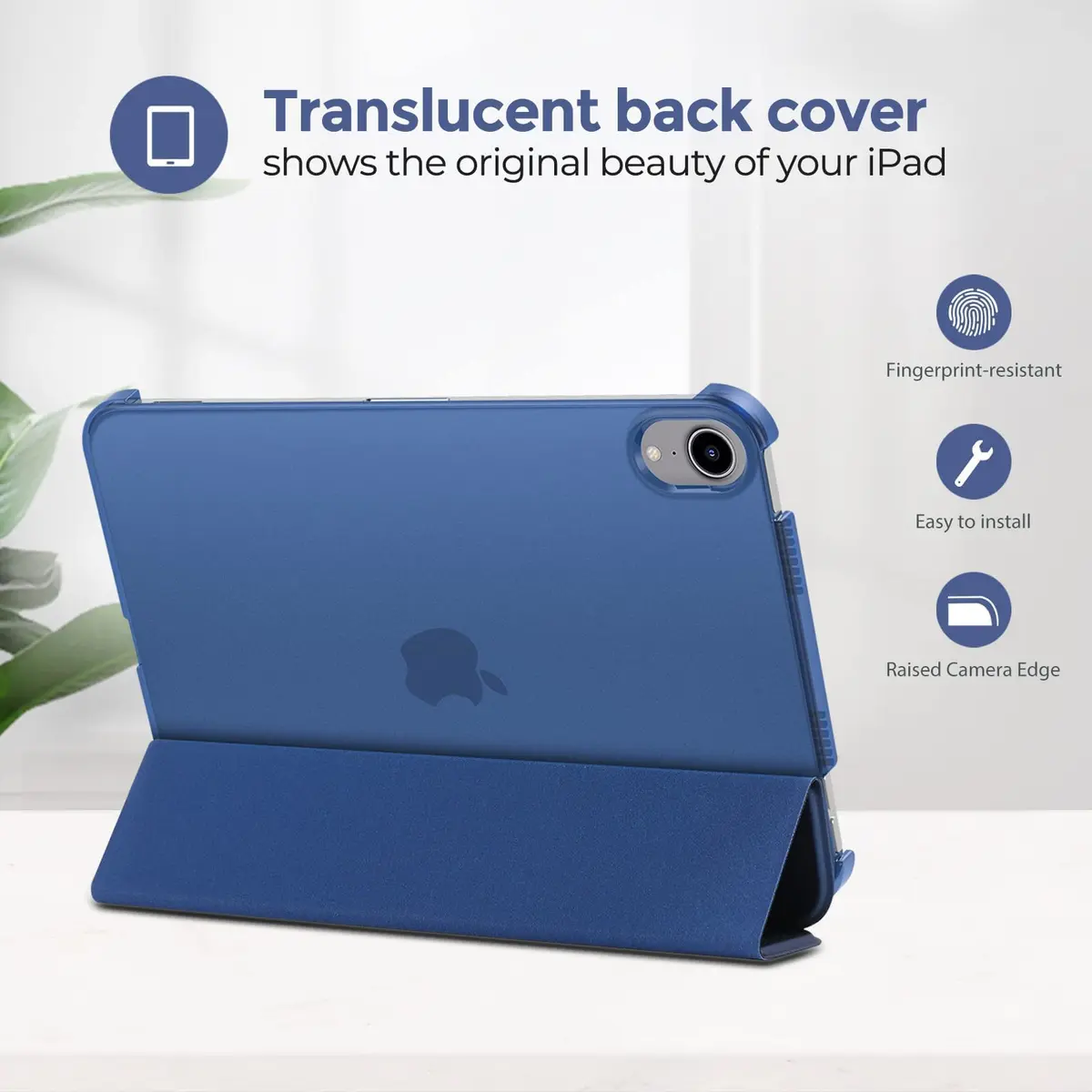 ProCase Smart Case for iPad mini 7 A17 Pro 2024/Mini 6 2021 8.3" - Navy | Slim, Protective & Supports Apple Pencil - view 3