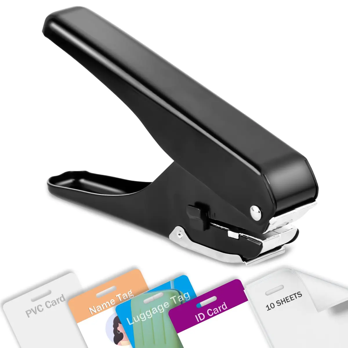 Zofly Heavy-Duty Slot Puncher for ID Cards & Badges 15x4mm Oval Hole | All Metal Construction - main product image