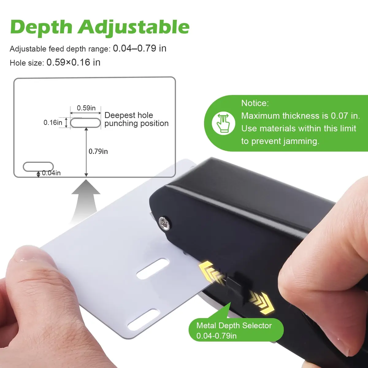 Zofly Heavy-Duty Slot Puncher for ID Cards & Badges 15x4mm Oval Hole | All Metal Construction - view 2