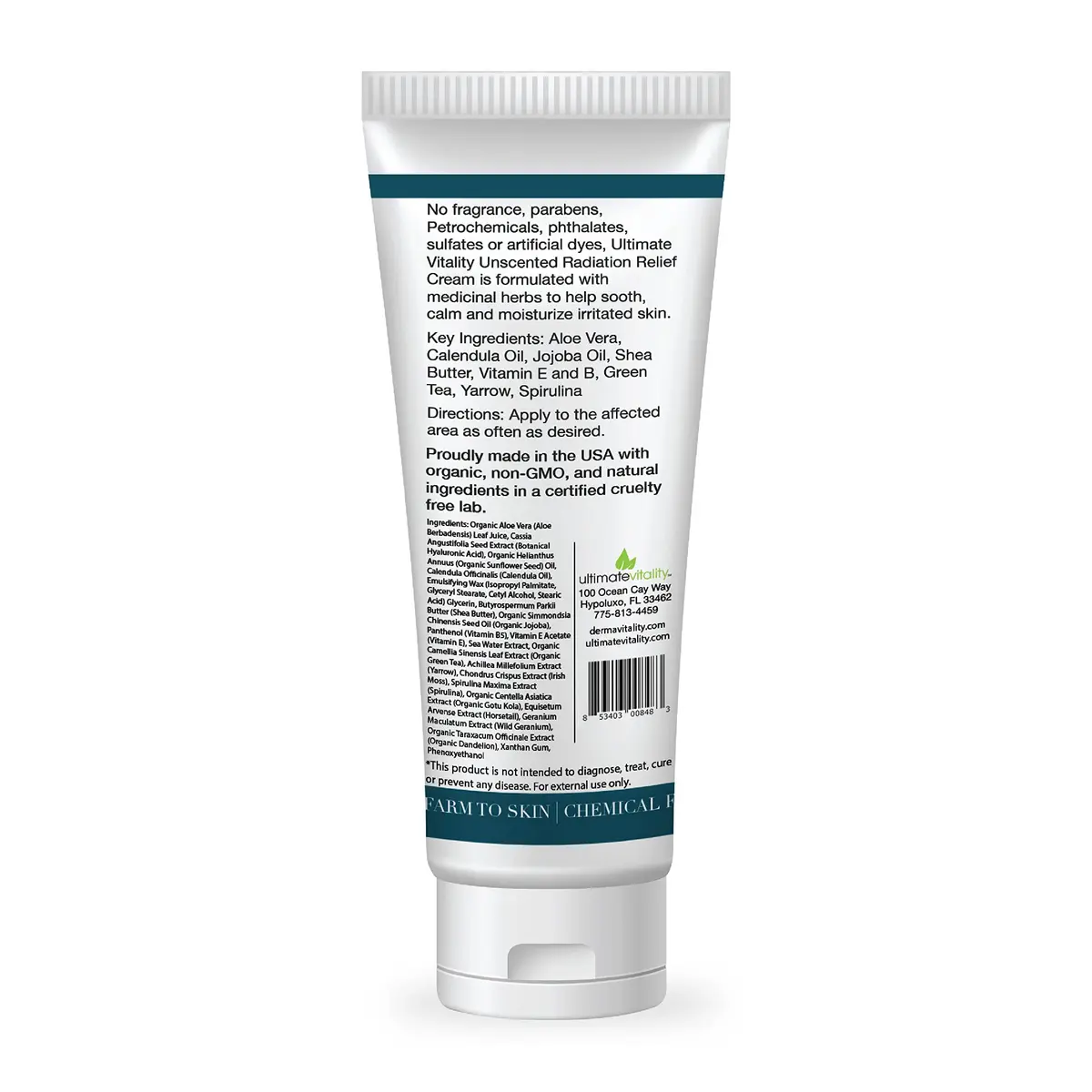 UltimateVitality Radiation Burn Relief Cream 177ml (6 oz) | Natural Calendula Formula for Radiation Patients - view 5