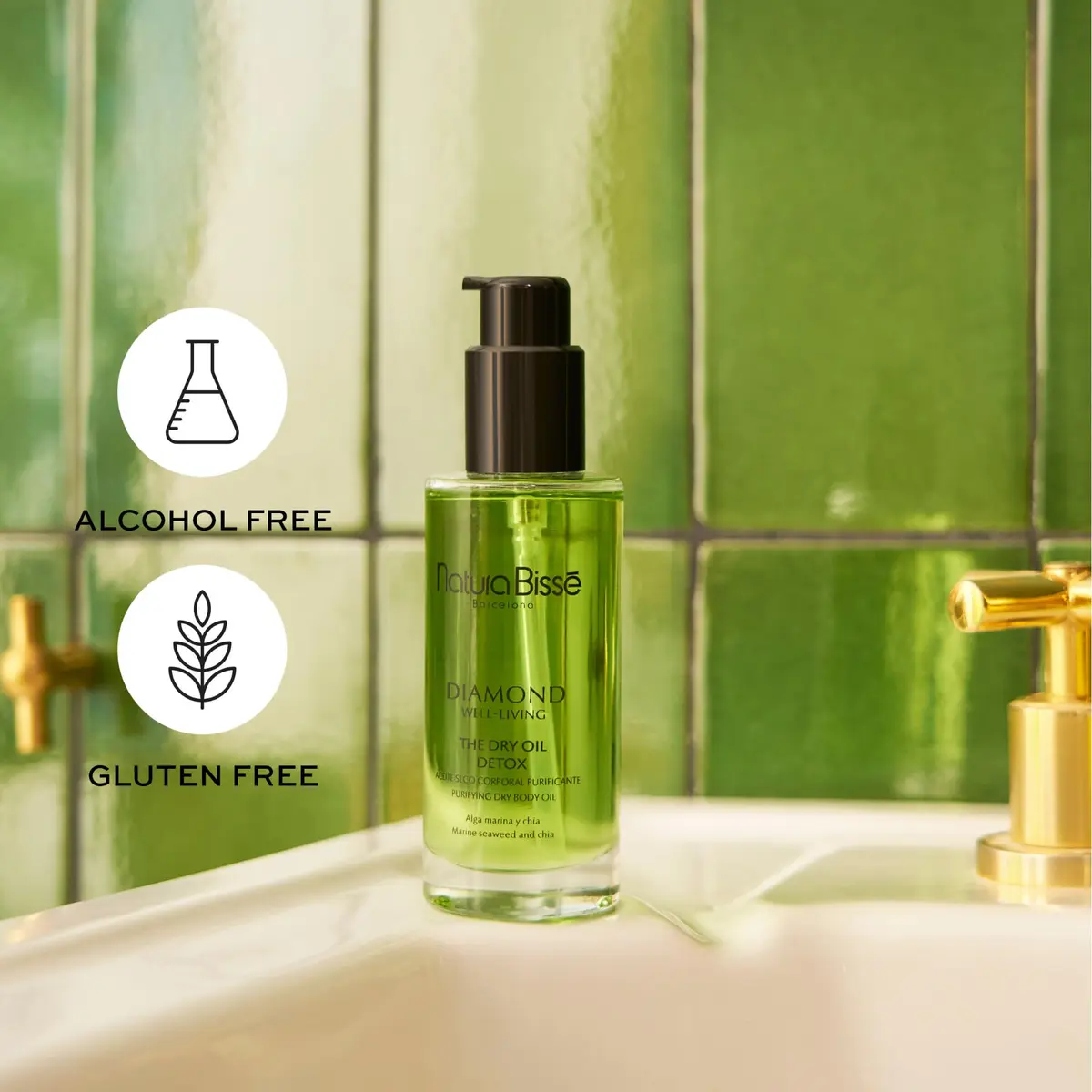 Natura Bissé Diamond Well-Living The Dry Oil Detox - Seaweed, Chia Body Oil 3.5 Fl Oz | Hydrates & Purifies Skin - view 4