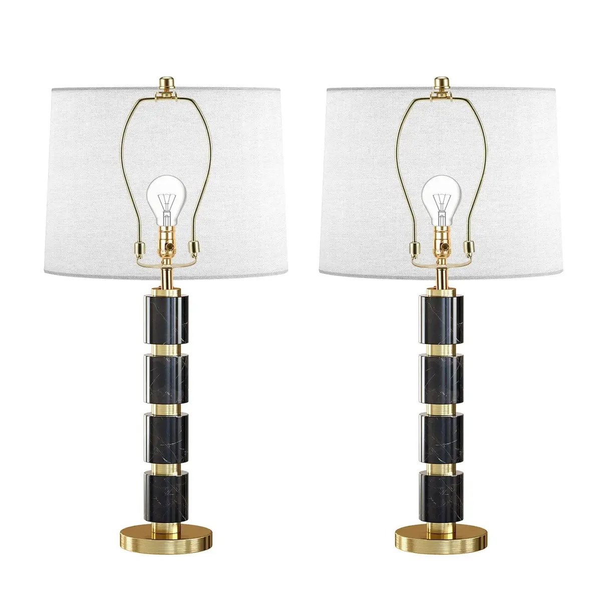 Saangseon Lamp Harp 9 Inch Polished Brass Kit (2 Sets) | Fits 3/8" Lamp Nipple - view 6