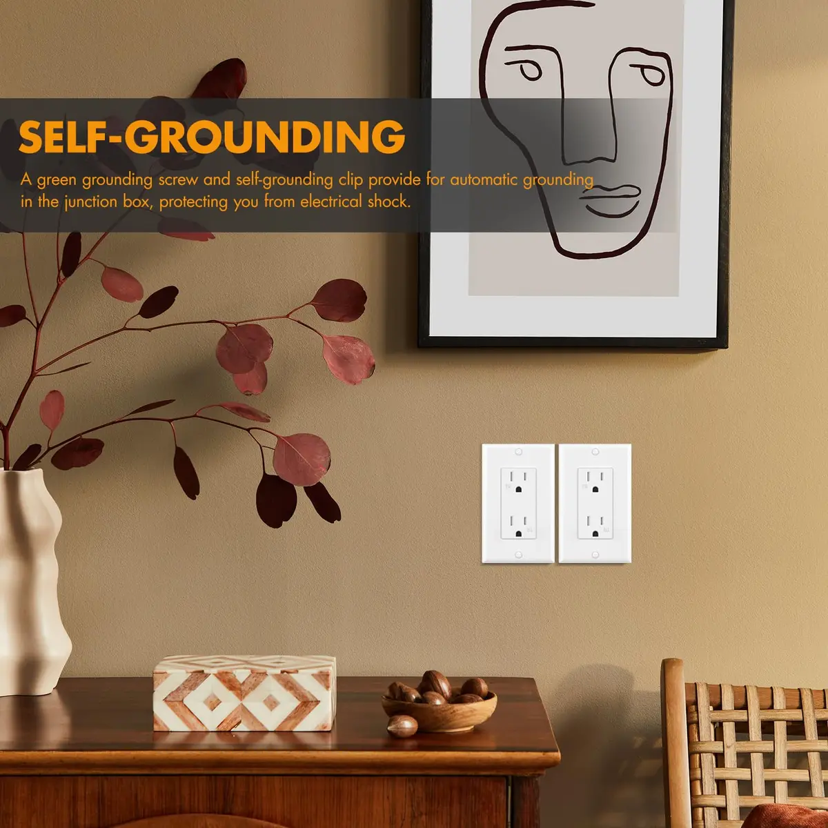 micmi 15A Electrical Outlet | Tamper Resistant, UL Listed, White, 125V - view 5