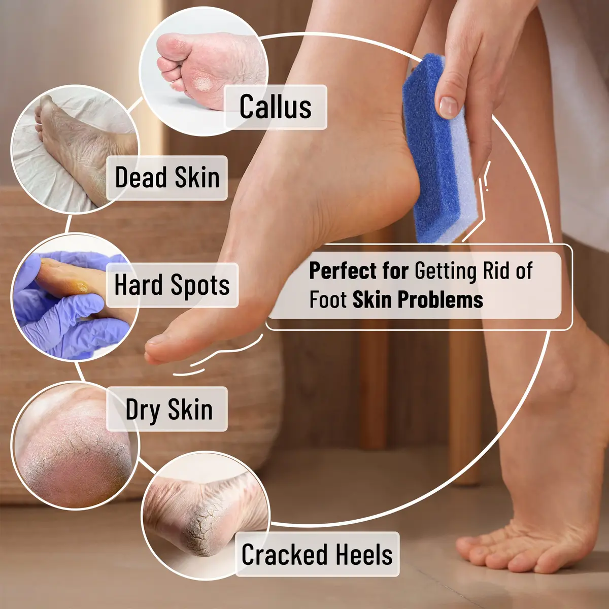 Slick Solutions Natural Pumice Stone Foot Callus Remover, 4 Count | Exfoliates Rough Skin - view 5