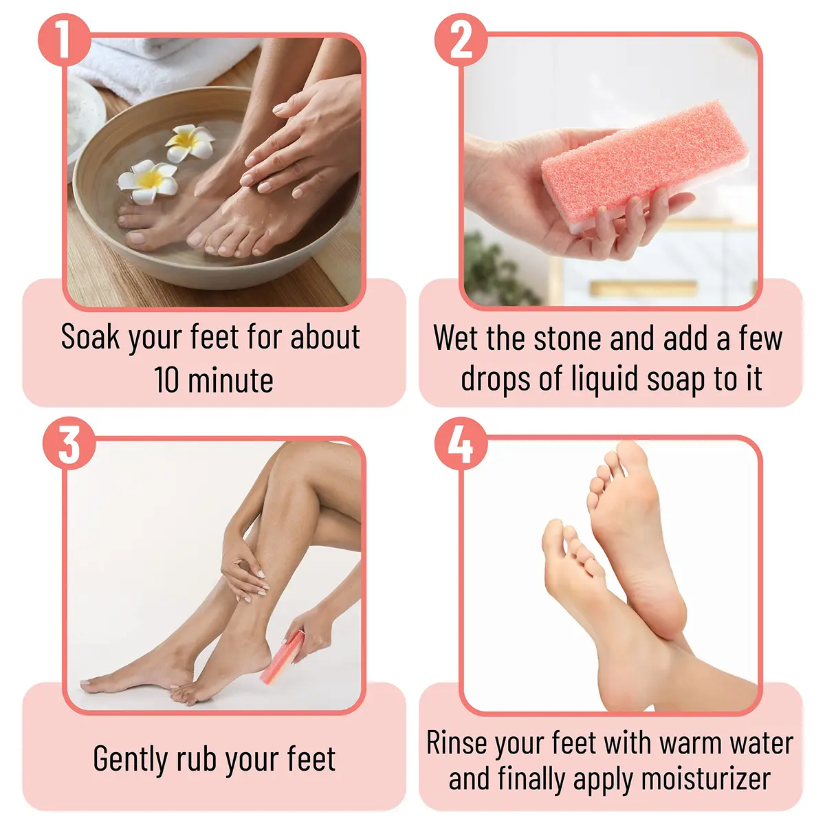 Slick Solutions Natural Pumice Stone Foot Callus Remover, 4 Count | Exfoliates Rough Skin - view 6