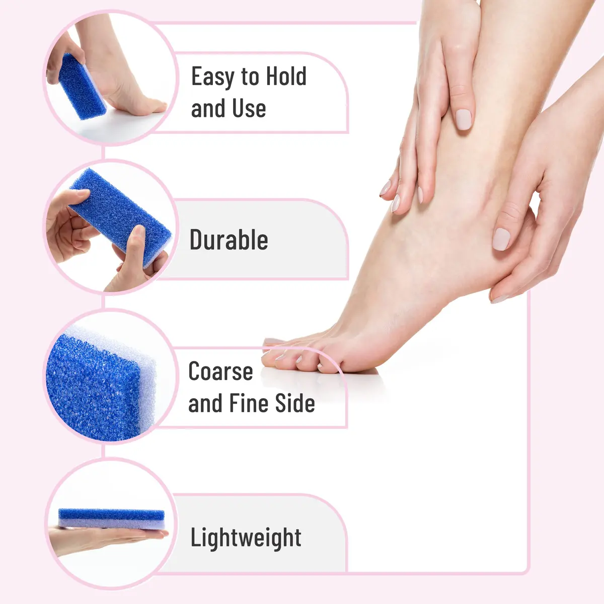 Slick Solutions Natural Pumice Stone Foot Callus Remover, 4 Count | Exfoliates Rough Skin - view 4