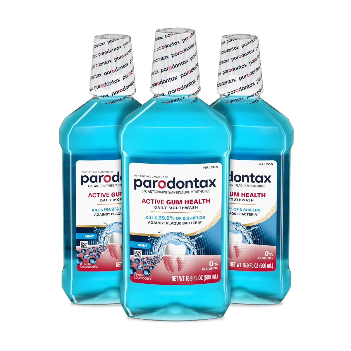 Parodontax Active Gum Health Mouthwash, 3x16.9 Fl Oz | Antibacterial, Antigingivitis, Mint - main product image