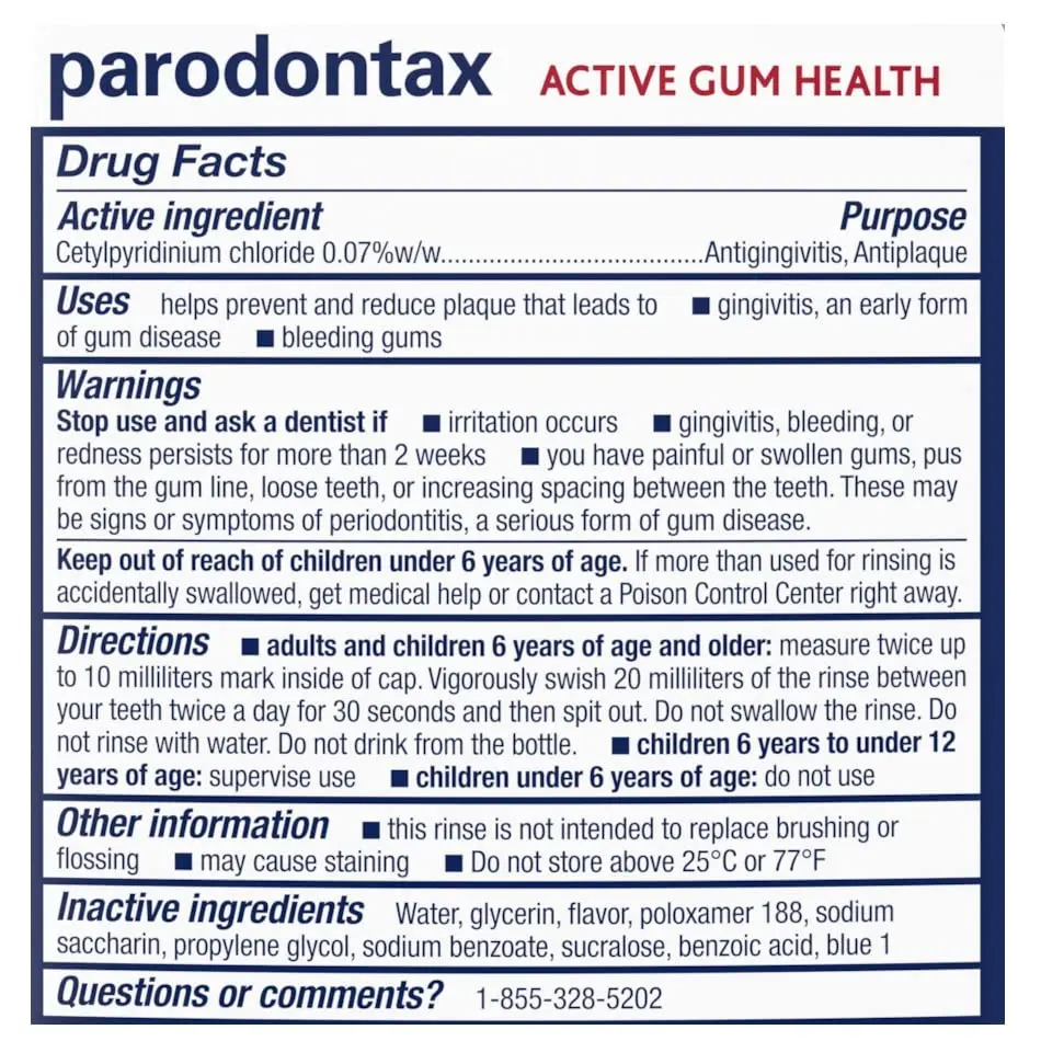 Parodontax Active Gum Health Mouthwash, 3x16.9 Fl Oz | Antibacterial, Antigingivitis, Mint - view 8