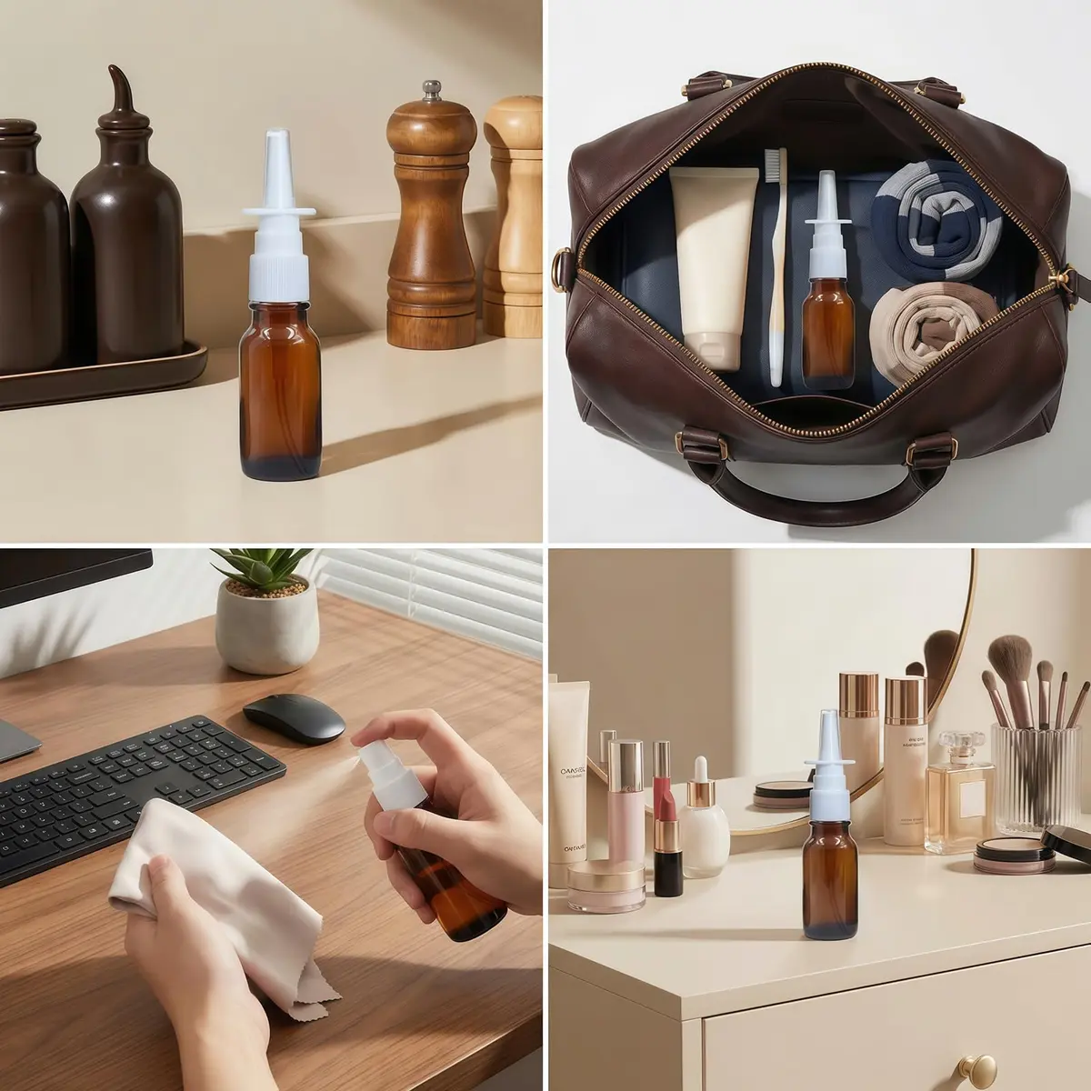 UPSTORE 30ml (1oz) Amber Glass Spray Bottles with Fine Mist Sprayers, 6-Pack | Leak-Proof & Reusable Containers - view 9