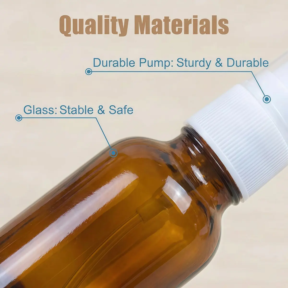UPSTORE 30ml (1oz) Amber Glass Spray Bottles with Fine Mist Sprayers, 6-Pack | Leak-Proof & Reusable Containers - view 3