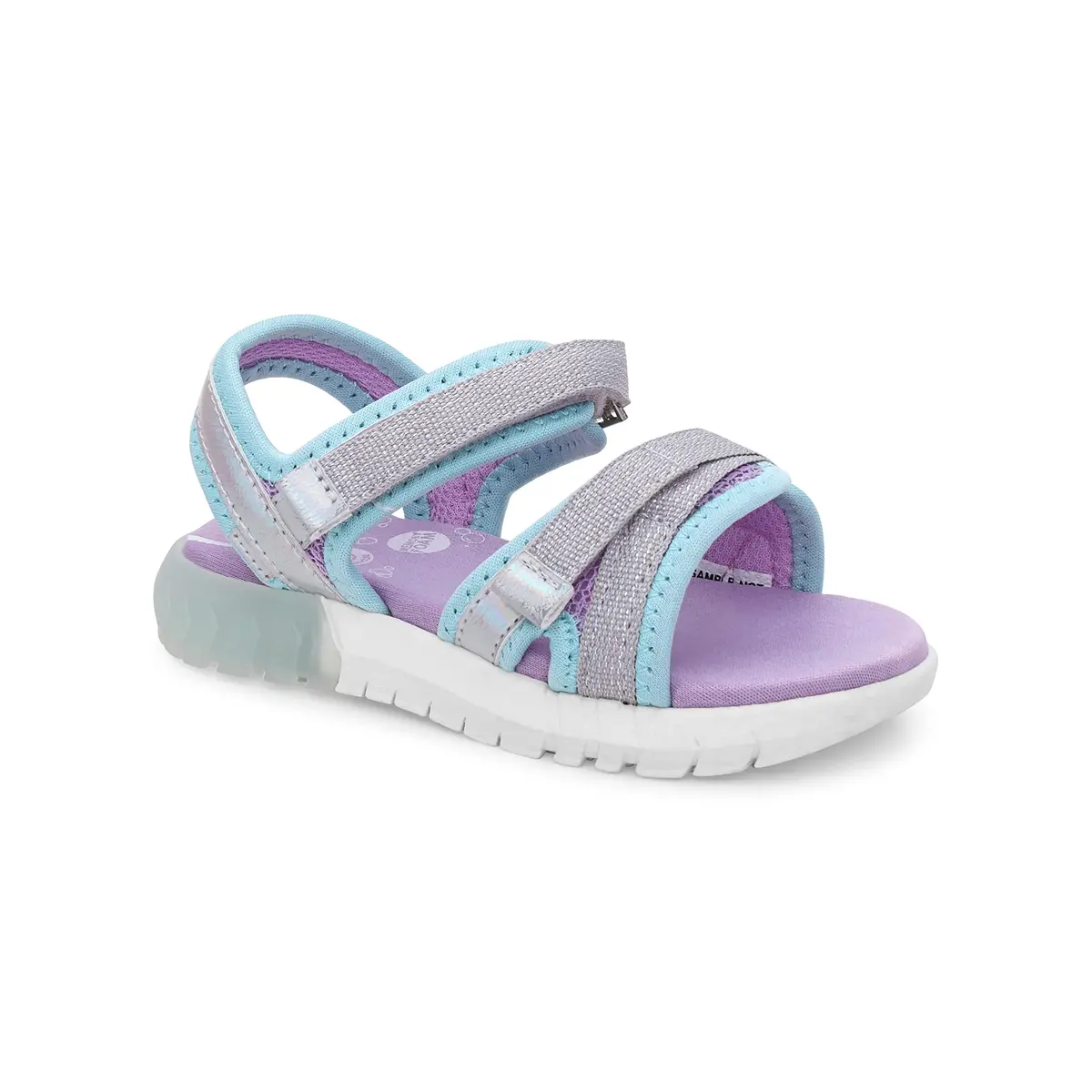 Stride Rite 360 Girls Sevita Light Up Sandal, Iridescent, 7 Toddler | Breathable, Washable & Slip-Resistant - main product image