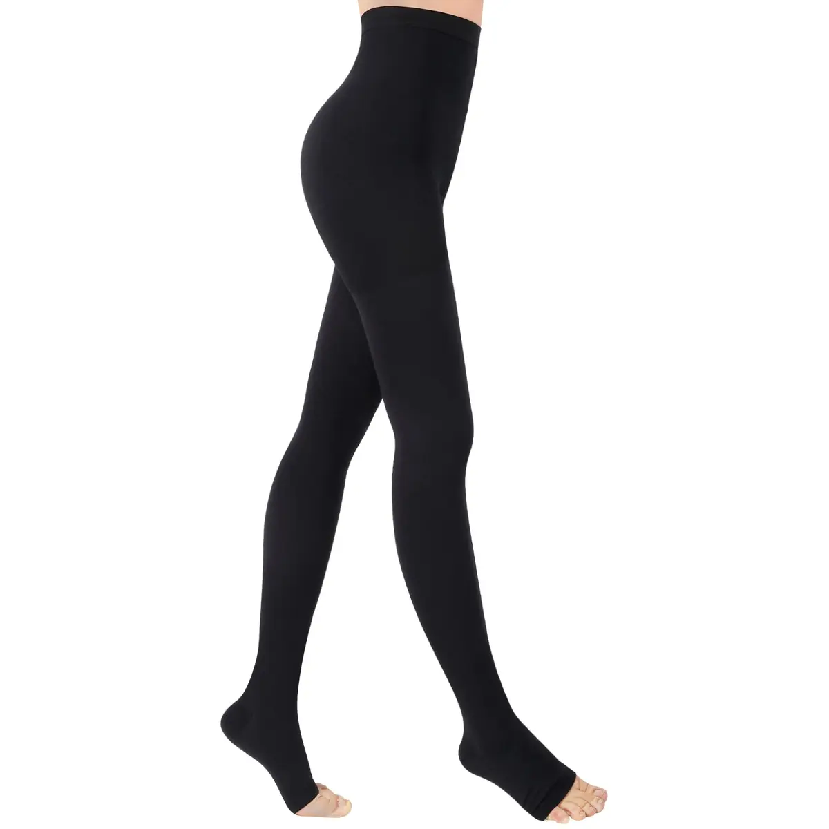 Athbavib Medical Open Toe Compression Pantyhose 20-30mmHg | Circulation & Varicose Relief for Women & Men - main product image