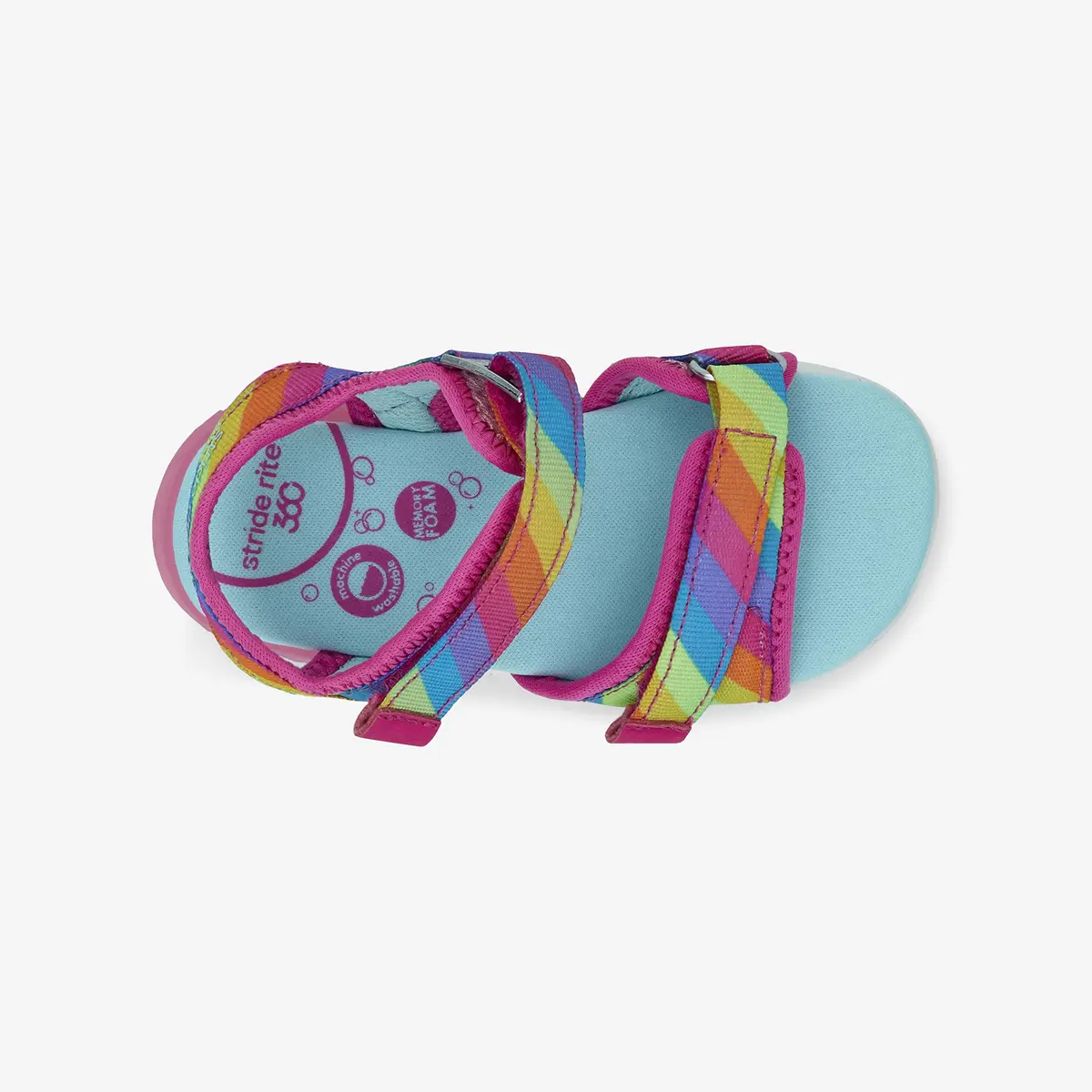 Stride Rite 360 Girls Sevita Light Up Sandal, Rainbow, 9 Toddler | Breathable, Washable Summer Shoe - view 8