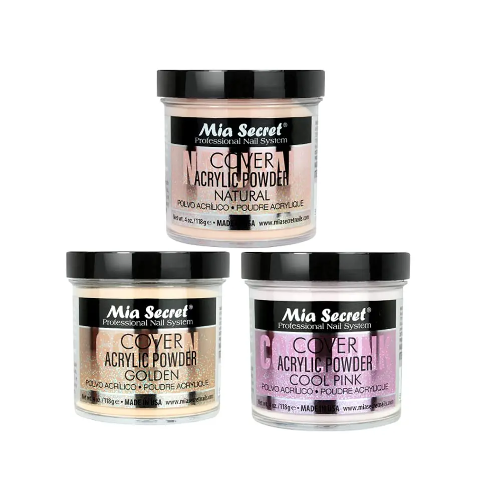Mia Secret Cover Acrylic Powder 4oz (118ml) | Natural Golden Cool Pink French Style - main product image
