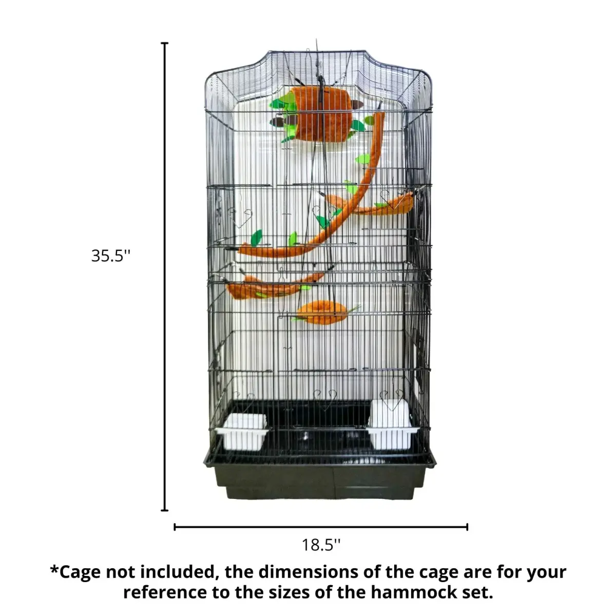 Fabmode 5Pcs Small Animal Hammock Set with Accessories | 26.9 cm (10.7 in) Hanging Cage Hideout - view 4