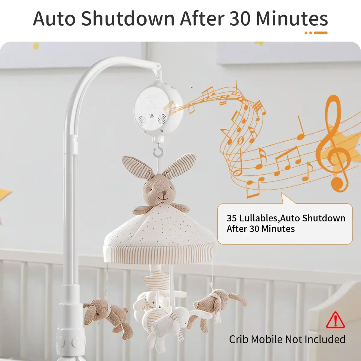 FEISIKE Crib Mobile Motor with 3 Modes & 35 Lullabies | Battery Operated, Auto-Off Timer - view 6