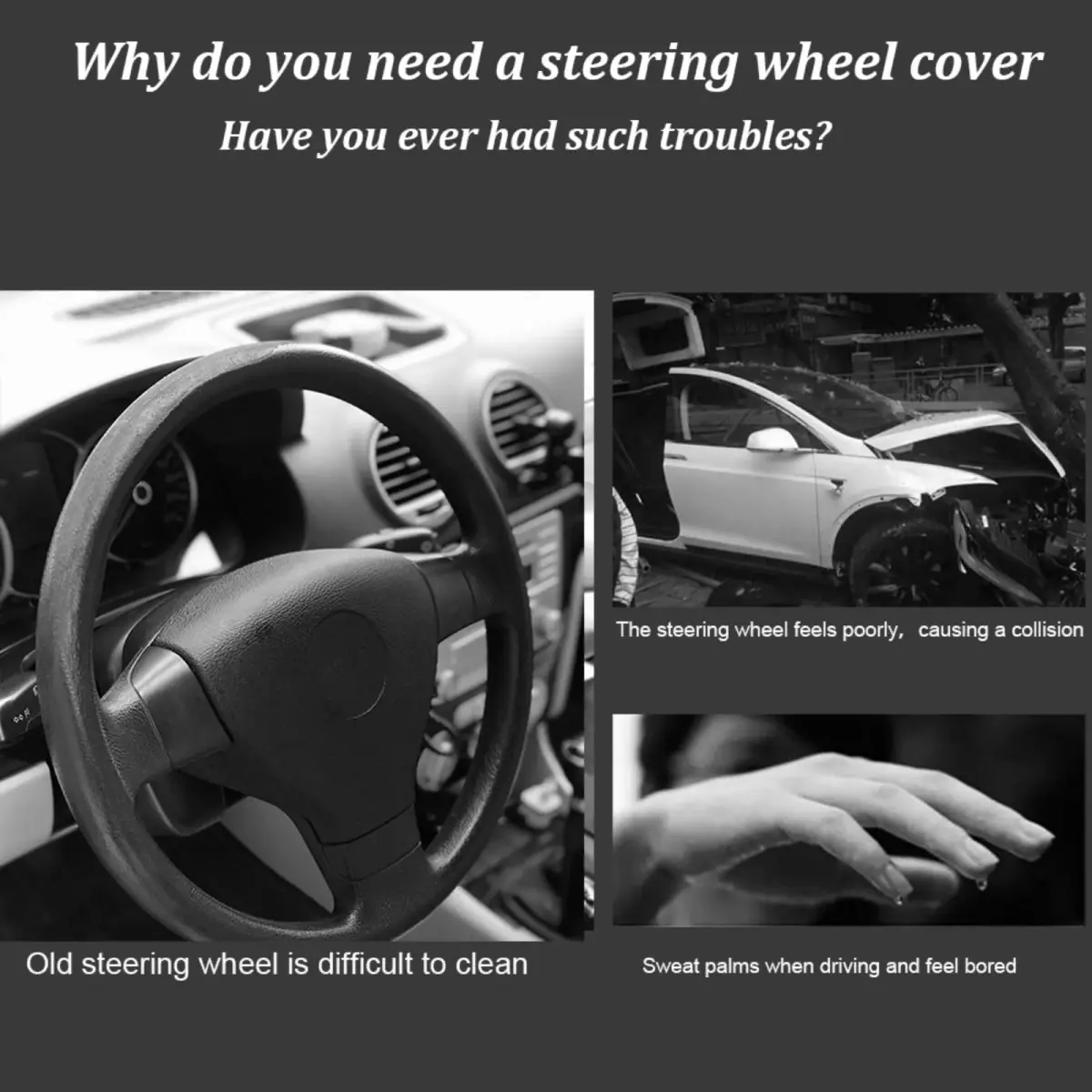 AUTOXBERT Suede Leather Steering Wheel Cover 38cm (15 inch) | DIY Hand-Sewn Grip for Enhanced Control - view 2