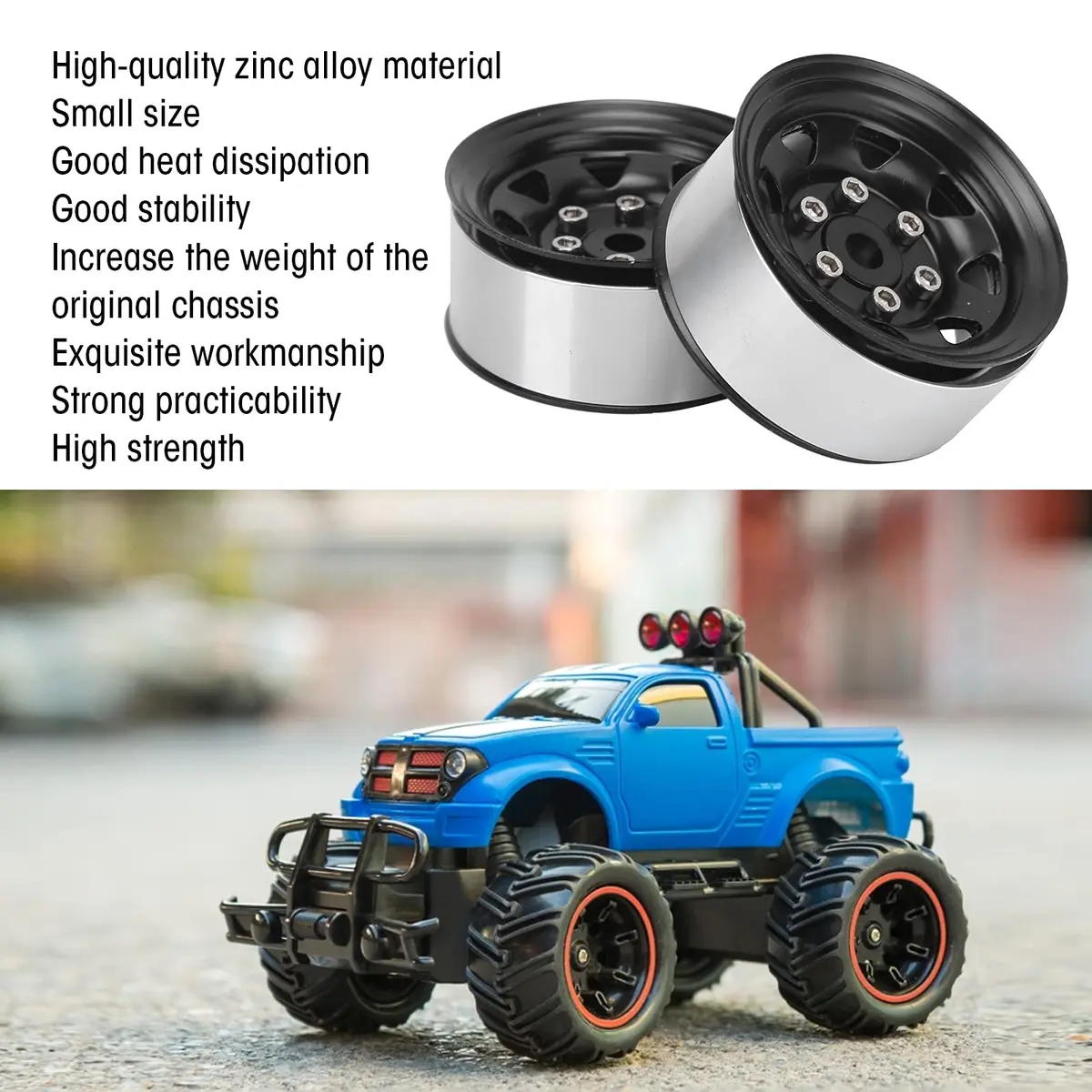 VGEBY Beadlock RC Crawler Rims 1.55 Inch Black | High Performance & Durable (70-120 chars) - view 3