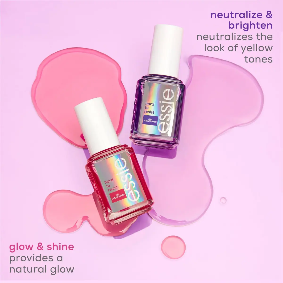 essie Hard To Resist Nail Strengthener Neutralize & Brighten 13.5ml (0.46 Fl Oz) | Vegan Formula for Brittle Nails - view 5