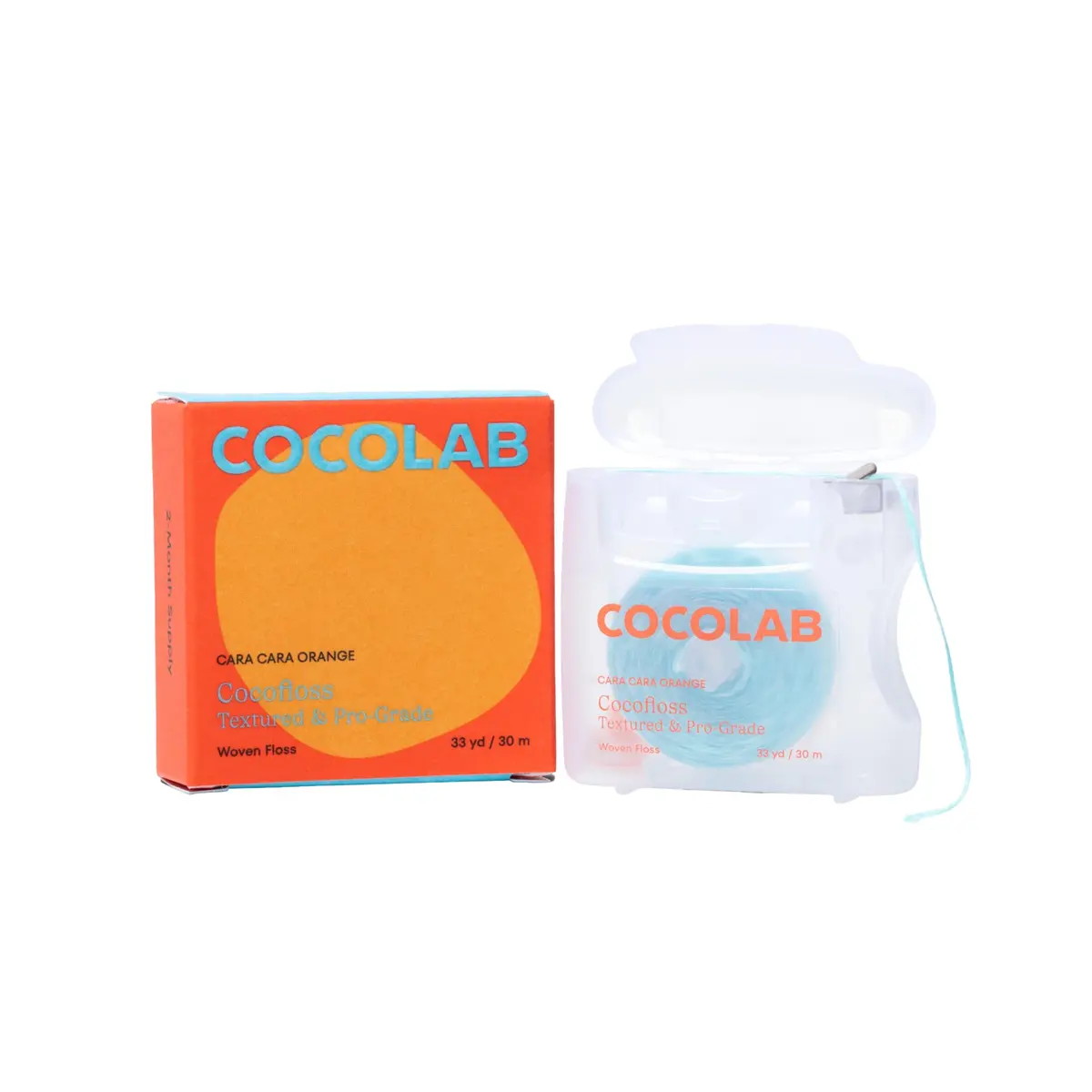 Cocofloss Expanding Woven Dental Floss by Cocolab, Orange Scent, 99 Foot (29.9m) | Dentist-Designed for Superior Plaque Removal - main product image