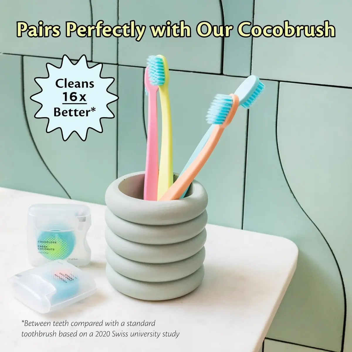 Cocofloss Expanding Woven Dental Floss by Cocolab, Orange Scent, 99 Foot (29.9m) | Dentist-Designed for Superior Plaque Removal - view 5