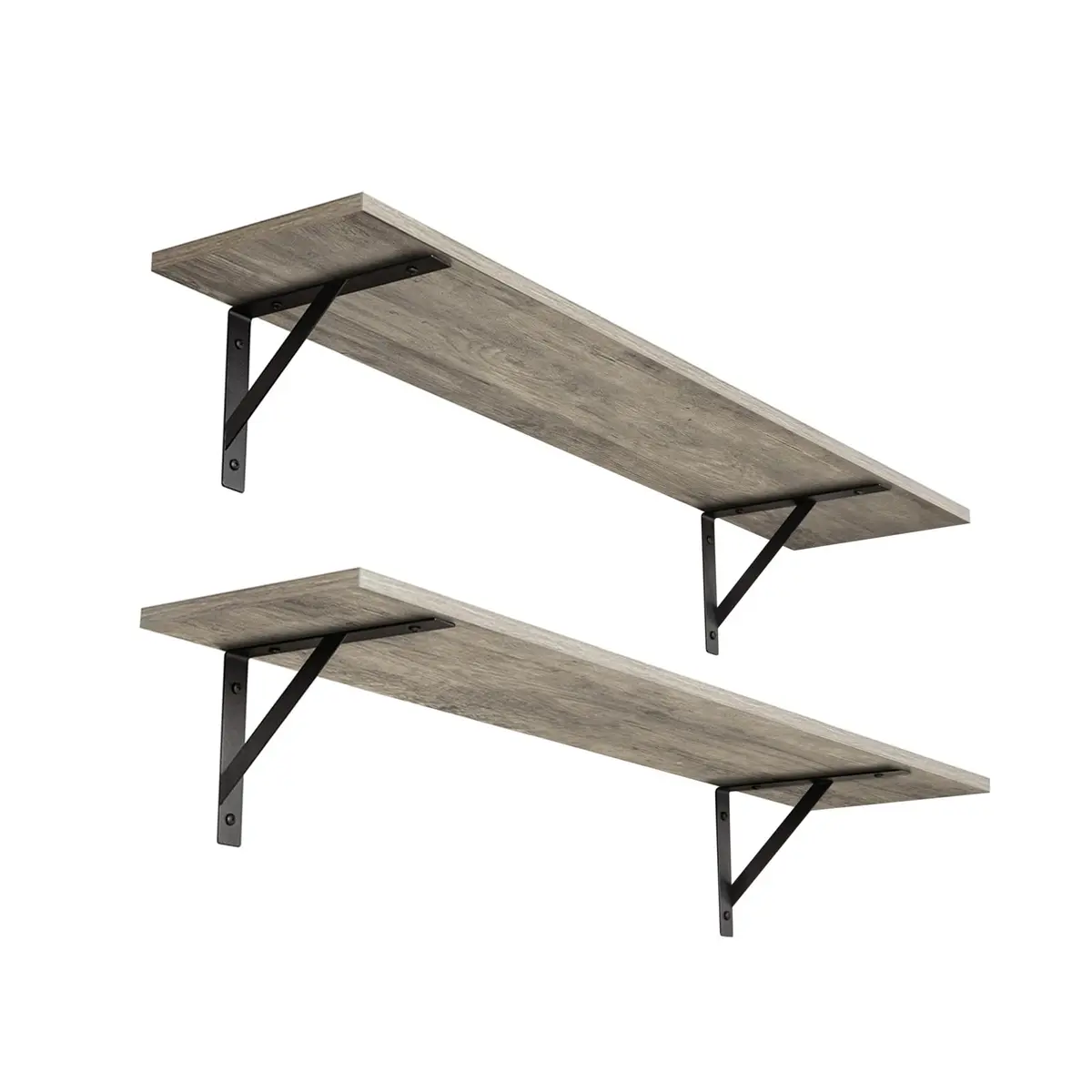 DINZI LVJ Long Wall Shelves, 31.5" Wall Mounted Shelves with Metal Brackets | Industrial Style Wall Storage - main product image