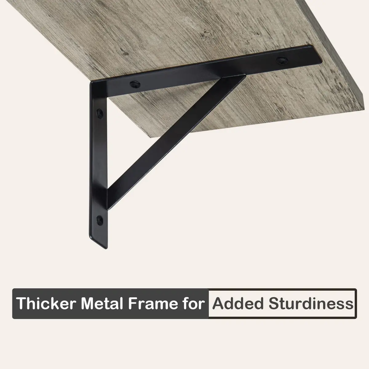 DINZI LVJ Long Wall Shelves, 31.5" Wall Mounted Shelves with Metal Brackets | Industrial Style Wall Storage - view 3