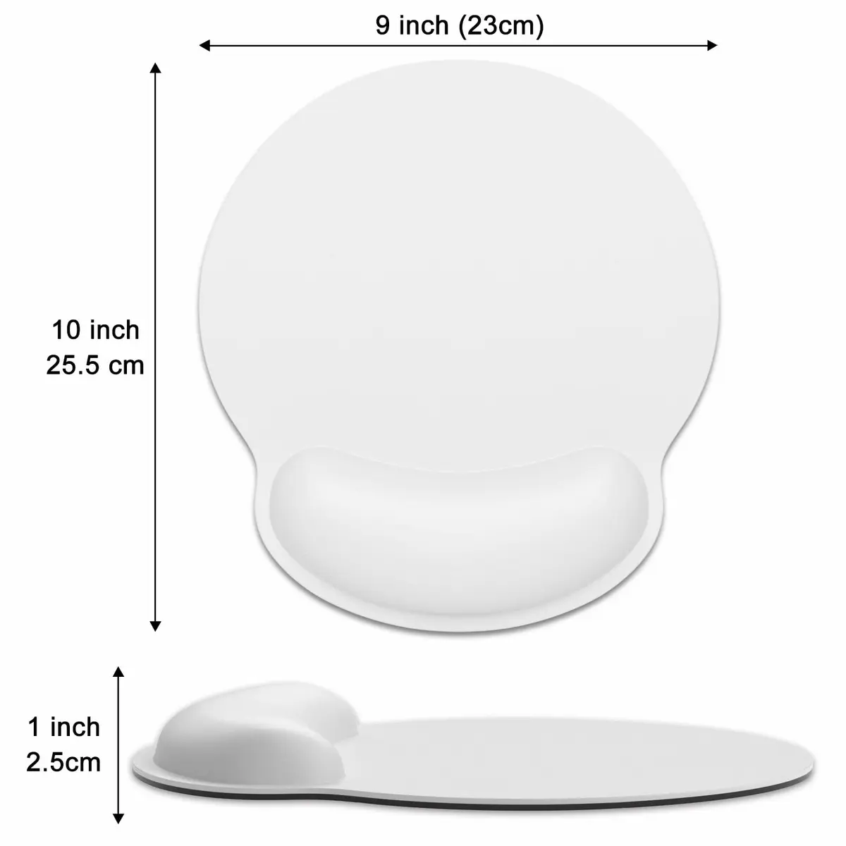 Dapesuom Ergonomic Mouse Pad with Wrist Support | Comfortable Memory Foam Wrist Rest for Pain Relief, Non-Slip Base, White - view 2