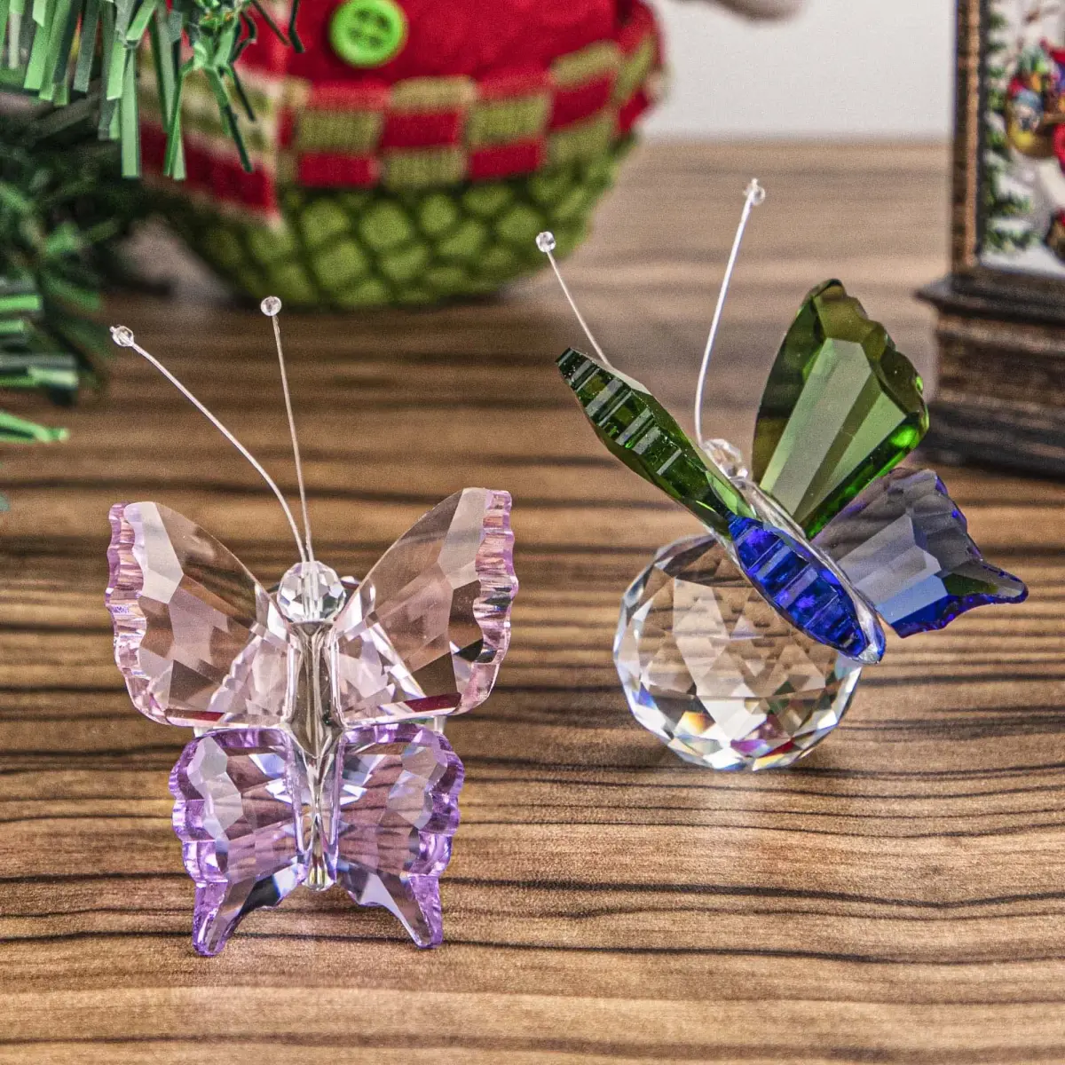 H&D HYALINE & DORA K9 Crystal Flying Butterfly Figurine Set 4.4cm (1.76in) | Handcrafted for Elegant Home Décor - view 2