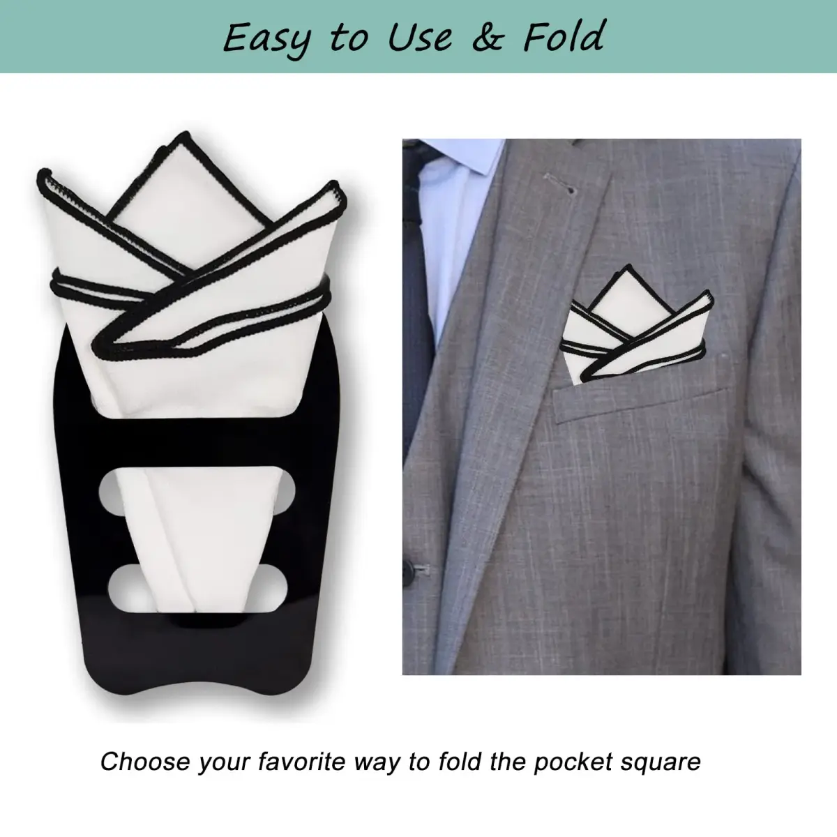 Luckyvestir Plastic Pocket Square Holder for Men | 1 Pack - view 5
