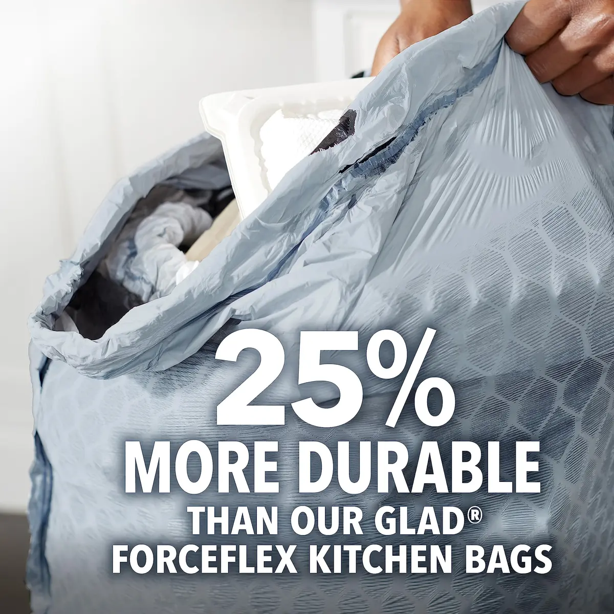 Glad ForceFlex MaxStrength Tall Kitchen Trash Bags 13 Gallon, 90 Count | Lemon Fresh Bleach Scent - view 2