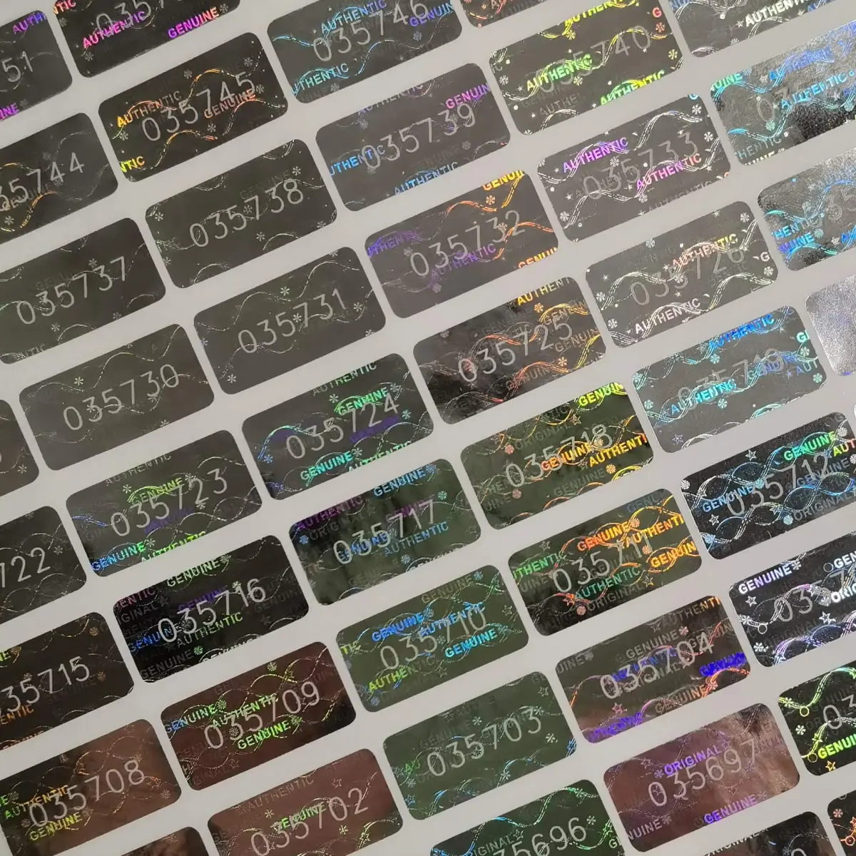 TLK&FBB Tamper Proof Stickers Hologram Labels 2cm x 1cm (0.8x0.4 inch) | Sequential Serial Numbering - view 5