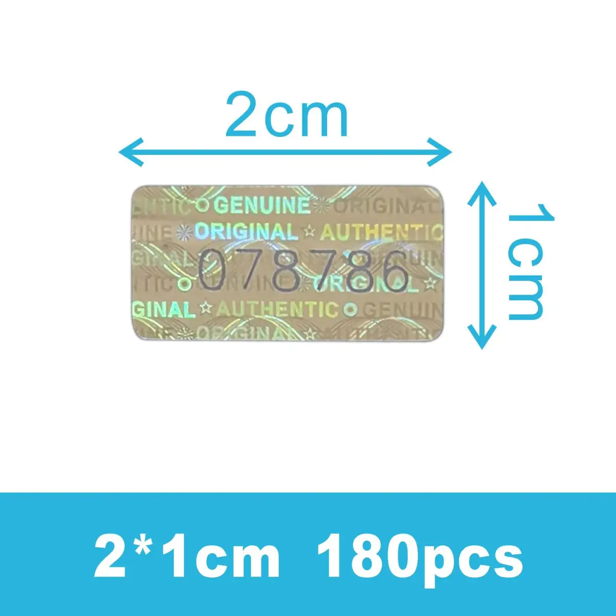 TLK&FBB Tamper Proof Stickers Hologram Labels 2cm x 1cm (0.8x0.4 inch) | Sequential Serial Numbering - view 3