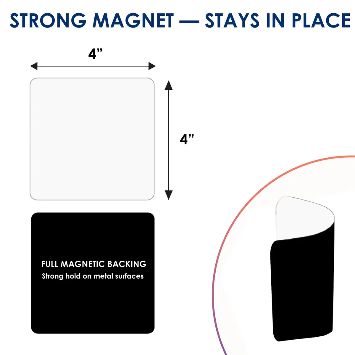 Navy Penguin Dry Erase Magnets 24 Pack 4x4 in | Reusable Magnetic Notes for Whiteboard & Fridge - view 5