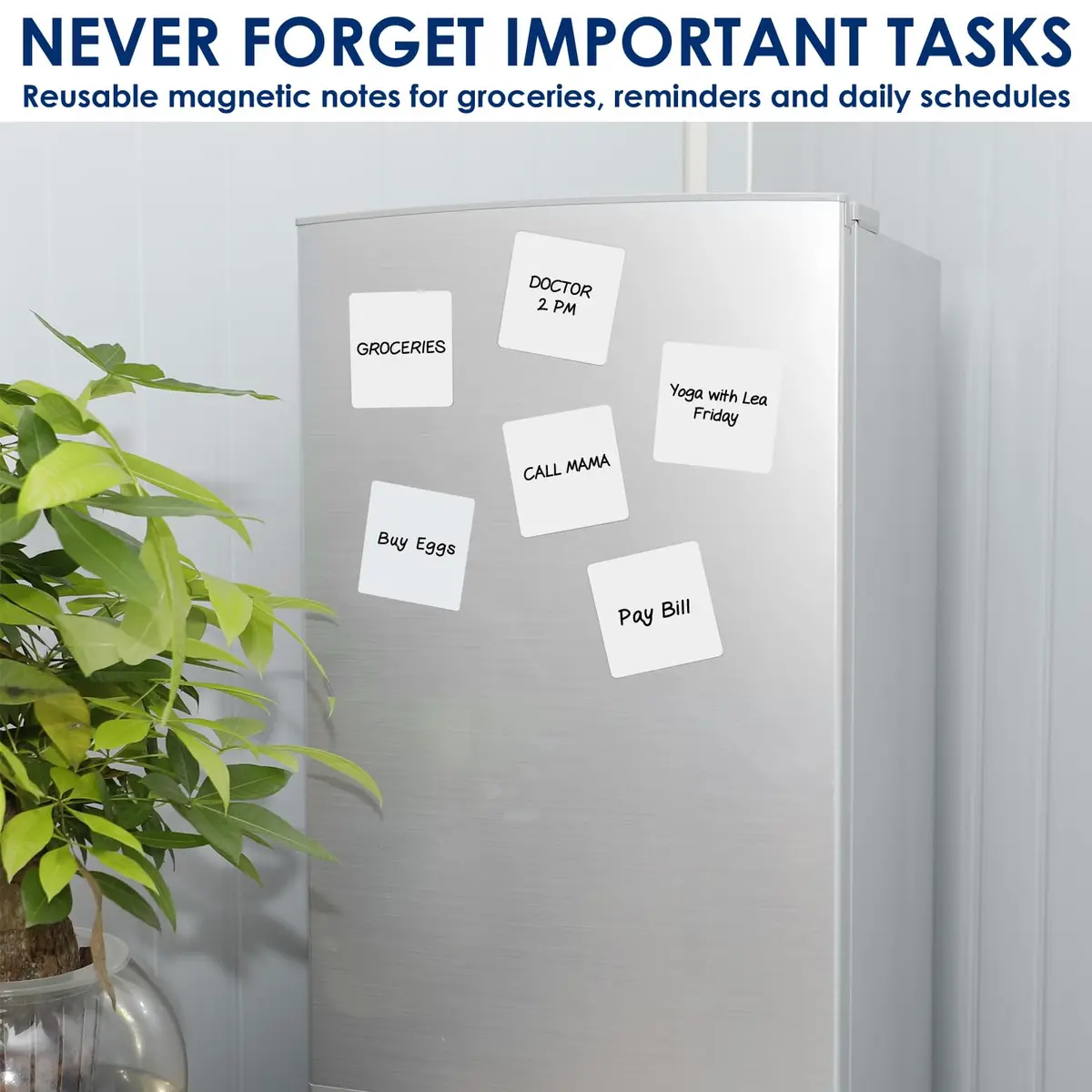 Navy Penguin Dry Erase Magnets 24 Pack 4x4 in | Reusable Magnetic Notes for Whiteboard & Fridge - view 2