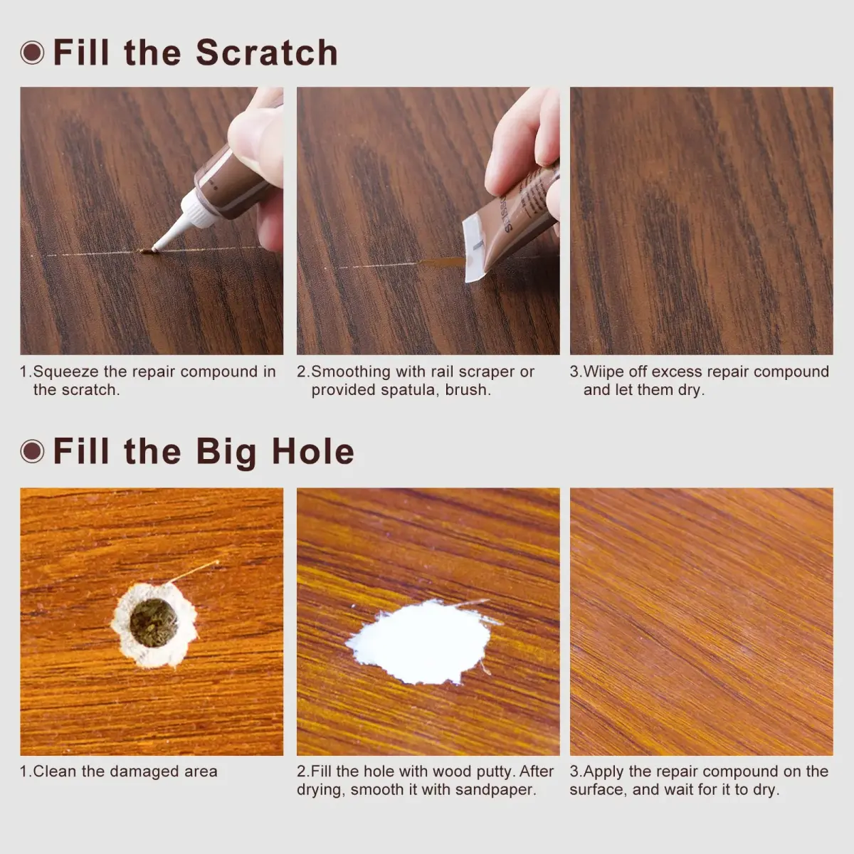 SEISSO Wood Furniture Repair Kit 17-Piece Set | Fix Scratches, Dents, and Cracks on Wood - view 4