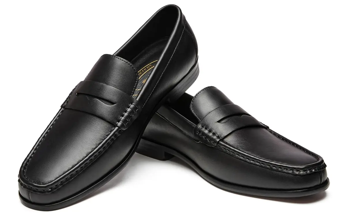Journey West Mens Dress Shoes Slip on Penny Loafers Black 10 | Classic Leather Formal Footwear - view 6