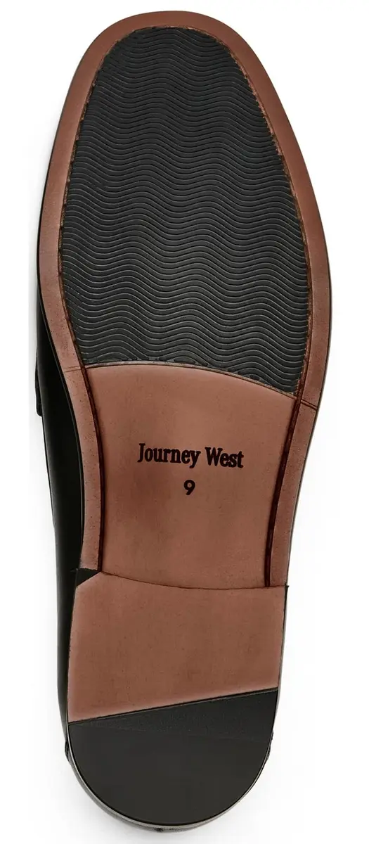 Journey West Mens Dress Shoes Slip on Penny Loafers Black US 9 | Classic Leather Formal Footwear - view 8