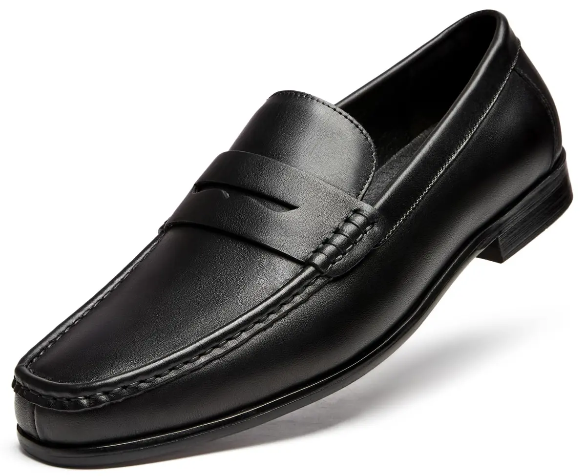 Journey West Mens Dress Shoes Slip on Penny Loafers Black US 9 | Classic Leather Formal Footwear - main product image