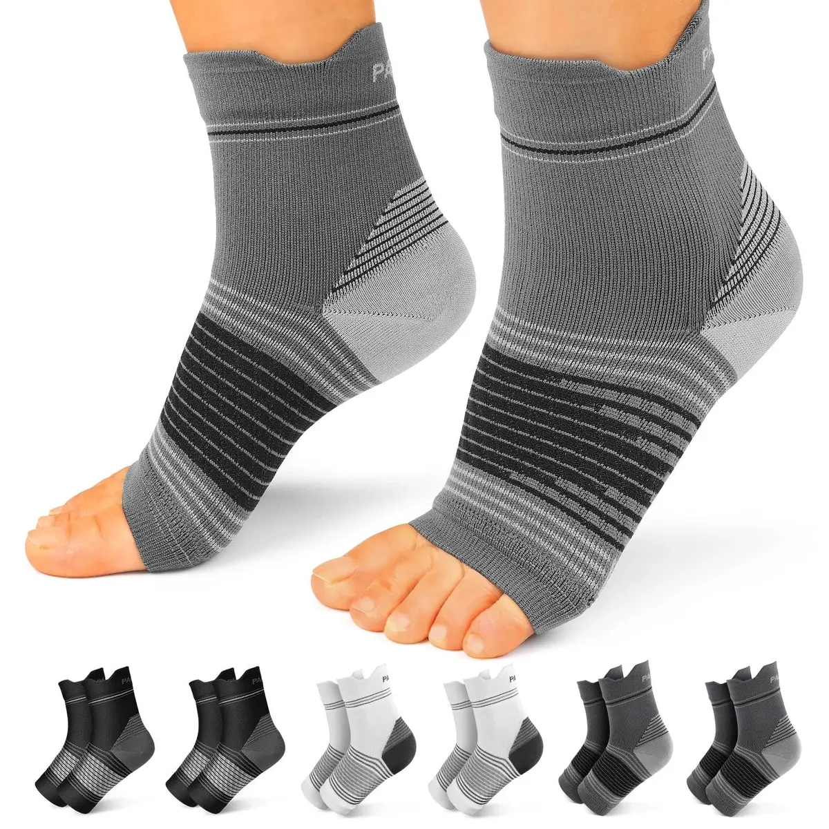 PAPLUS Compression Socks with Arch Support for Plantar Fasciitis, 6 Pairs (Large) - main product image