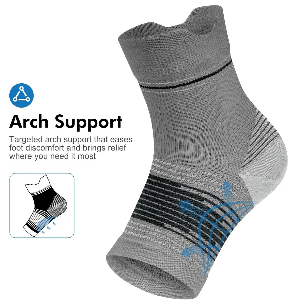 PAPLUS Compression Socks with Arch Support for Plantar Fasciitis, 6 Pairs (Large) - view 5